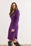 Women's Purple Waistband Slit Hair Braid Mini Dress Elb-19002289 - 6