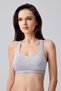 Women's Unpadded Gray Melange Sports Bra - Lightweight, Stretchy and Breathable Fabric C5T3N1833