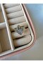 Zircon Stone Gold Color Modern Heart Design Steel Ring - 2