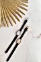 Iris Gold Case Black Cord Women Wristwatch - 5