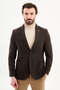 Corded Fabric Slim Fit Mono Collar Pocket Men's Jacket Brown - 41477.25K - 4