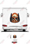 Caravan Sticker Covering with Tent and Tree Image