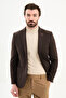 Corded Fabric Slim Fit Mono Collar Pocket Men's Jacket Brown - 41477.25K
