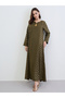 Green A-Line Jalabiya with Gold Lattice Print - 2