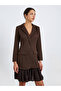 Women Brown Long Sleeves Blazer Mini Dress - 3