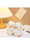 LADDERU Hug Duck Bookends - Cute Resin Bookends for Shelves (Duck) - 6