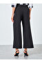 Women Solid Metal Buckle Waist Wide Leg Pants - 4