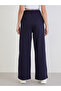 Women Navy Blue Wide Leg Joggers - 4
