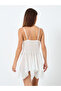 Solid Lace Patchwork Mesh Split Babydoll - 4