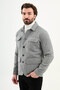 Kırçıllı Slim Fit Shirt Collar Buttoned Flap Pocket Men's Trenchcoat Gray - 21337.25K - 5