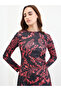 Black Floral Print A-Line Midi Dress - 4