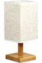 Small Desk Lamp Table Lamp for Bedroom with Square Fabric Shade