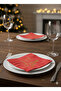 16-Piece New Year Themed Double-Layered Napkins - Happy New Year Gold Foil Red Luxury Table Napkins Set