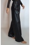 Women's Black Faux Leather Palazzo Pants Yy101302 - 2