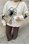 White Oversize Knitwear Sweater - 2