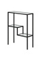 3-Tier Modern Side Table with Glass Shelves and Metal Frame - Pre Assembled - 6