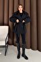 Fur Short Trench Coat Black 3723 - 4