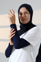 Women's Plain Stitch-Free Practical Stretch Fabric Hijab Sleeves Combed Cotton Prayer Sleeves - Navy Blue - 6