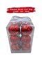 6 cm – Matte Glitter Embossed Red Christmas Ball Ornament Set of 12 Decorative Tree and Party Ornaments - 3