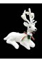 20 cm X 20 cm – Christmas Deer Sitting Decorative Figure with White Velvet Fur for Table and Party Decoration - 5