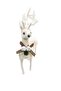 25 cm – Christmas Deer White Velvet Furry Decorative Tabletop and Party Ornament Figure - 4