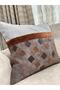 Design Throw Pillow Cover 52 X 48 Limited Edition Brown Leather Checkered Large Size - 2