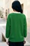 Women's Green White Buttoned Oversized Soft Textured Relaxed Fit Buttoned Knitwear Cardigan - Women's Cardigan - 5