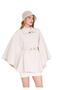 Gold Buttoned Design Poncho with Belt Detail - 4