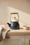 Nostalgia Wooden Handle Kettle Dark Gray