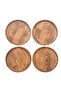 Round Wooden Presentation Plates Set of 4 |   Rustic Serving and Breakfast Plate 28X28 - 2
