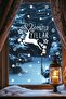 Happy New Year Deer Glass & Wall Sticker Set – 78 Pieces Christmas Window Display and Home Decor - 2