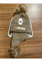 Labubu Embroidered Children's Scarf and Beanie Set 2-8 Years 101225 - 2