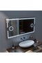 MotionGlow Sofia Sensor LED Mirror with Defog Function Thermometer Clock 110x65 cm, Rose Gold Frame - 6