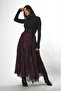 Women's Lined Patterned Chiffon Skirt with Elastic Waist - 3