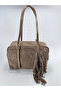Mink Faux & Genuine Suede Leather Hand and Shoulder Bag