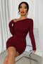 Single-Shoulder Draped Bodycon Mini Dress - Stretchy Fabric - Winter/Transitional - 3