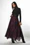 Women's Lined Patterned Chiffon Skirt with Elastic Waist - 5