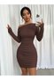 Single-Shoulder Draped Bodycon Mini Dress - Stretchy Fabric - Winter/Transitional
