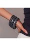Black Color Stylish and Shiny 63mm Size Set of 4 Resin Bracelets — Natural Patterns and Stylish Combinations
