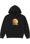 Jupiter Design Printed Oversized Black Hooded Sweatshirt