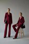 Women Oversized Double-Breasted Jacket Pants Set - 4