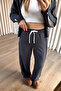Anthracite Striped Detail Zippered Modal Tracksuit Set - 4