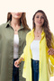 Women's Oversized Cotton Linen Yellow - Army Green Shirt