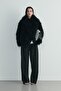 Black Lina Pleated Striped Trousers - 7