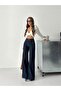 High Waist Rinse Washed Dark Blue Jeans - 2