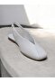 Er-2355-Yz Genuine Leather Open Back Women's Ballerinas Real Leather White - 4