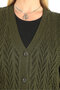 Women's V-Neck Thick Wool Houndstooth Pattern Knitwear Buttoned Pocketed Mother Vest Noble - 2