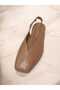 Er-2355-Yz Genuine Leather Open Back Women's Ballerinas Real Leather Tan - 3