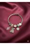 Cute Elegance: Pink Themed Charm Detailed Steel Bracelet - 2