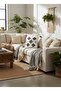 Bohemian Style Single Punch Embroidered 100% Cotton Ecru Fabric Handmade Plump Tassel Detailed Throw Pillow Cover - 2